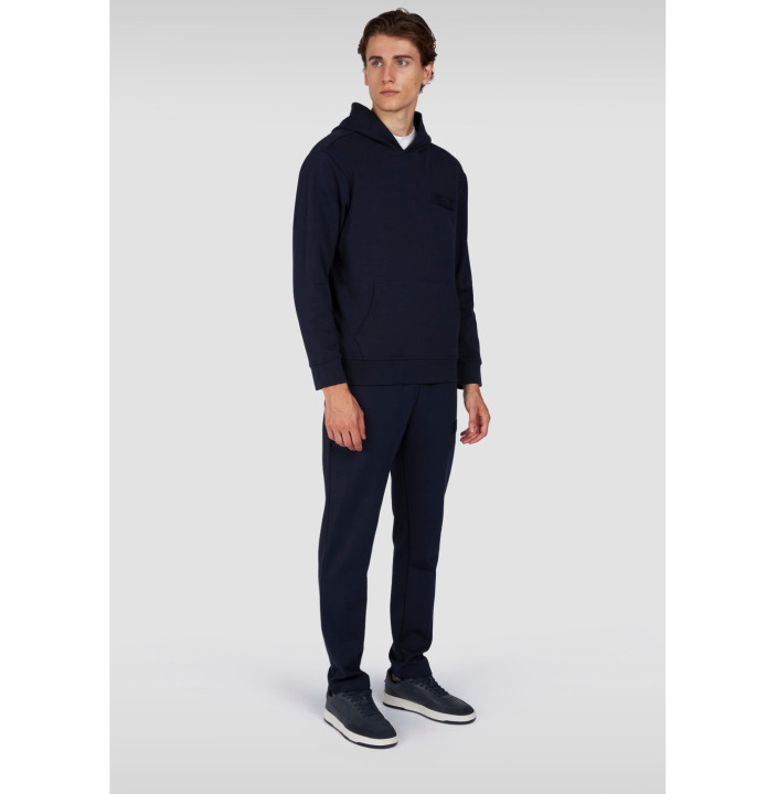 HOODIE IN COTONE XSOFT FLEECE CON RICAMO