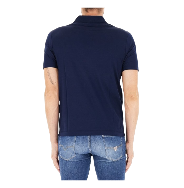 SHARK BADGE DOUBLE MERCERISED JERSEY COTTON POLO SHIRT