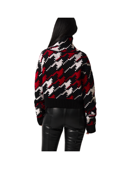 HOUNDSTOOTH MERINO WOOL TURTLENECK SWEATER