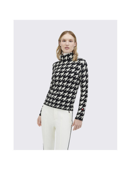 HOUNDSTOOTH TURTLE NECK SWEATER