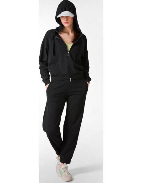 FELPA ZIP E CAPPUCCIO