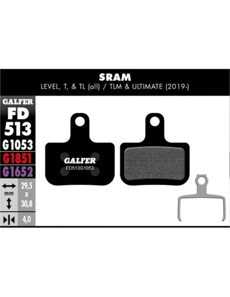 MTB BRAKE PAD SRAM LEVEL, T, TL - FD513G