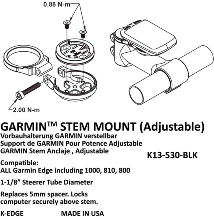 GARMIN STEM MOUNT ADJUSTABLE