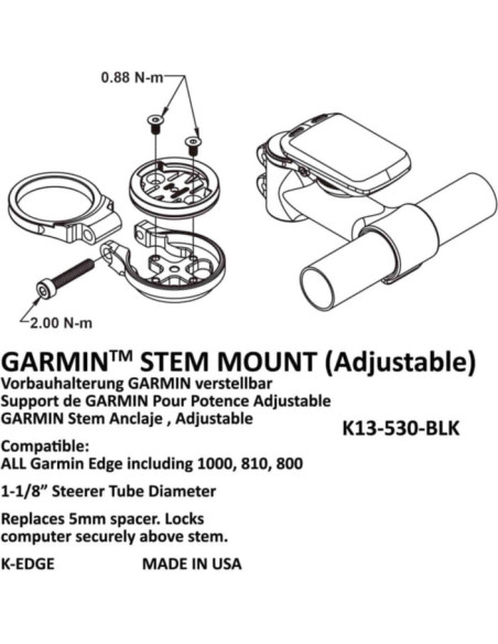 GARMIN STEM MOUNT ADJUSTABLE