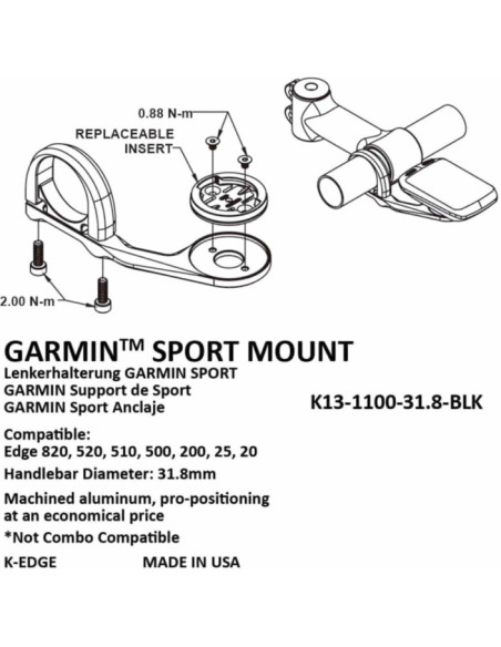 GARMIN SPORT MOUNT, 31.8MM