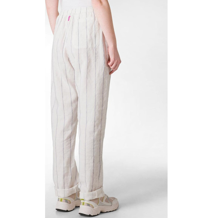 PANTALONE IN LINO GESSATO