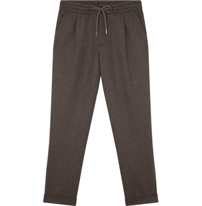 PANTALONE CON COULISSE IN MISTO LANA CON SHARK FIN