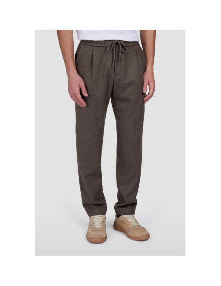 PANTALONE CON COULISSE IN MISTO LANA CON SHARK FIN