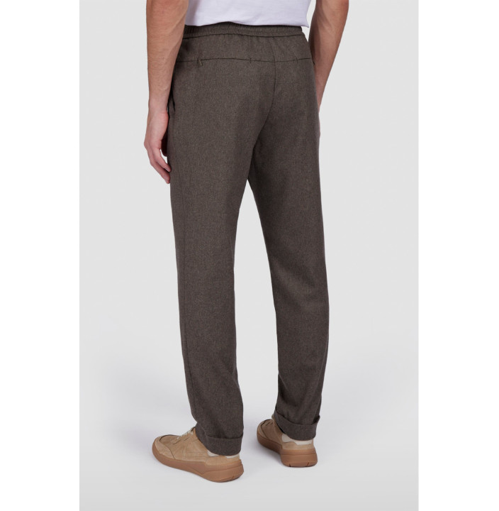 PANTALONE CON COULISSE IN MISTO LANA CON SHARK FIN