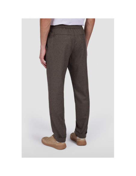 PANTALONE CON COULISSE IN MISTO LANA CON SHARK FIN