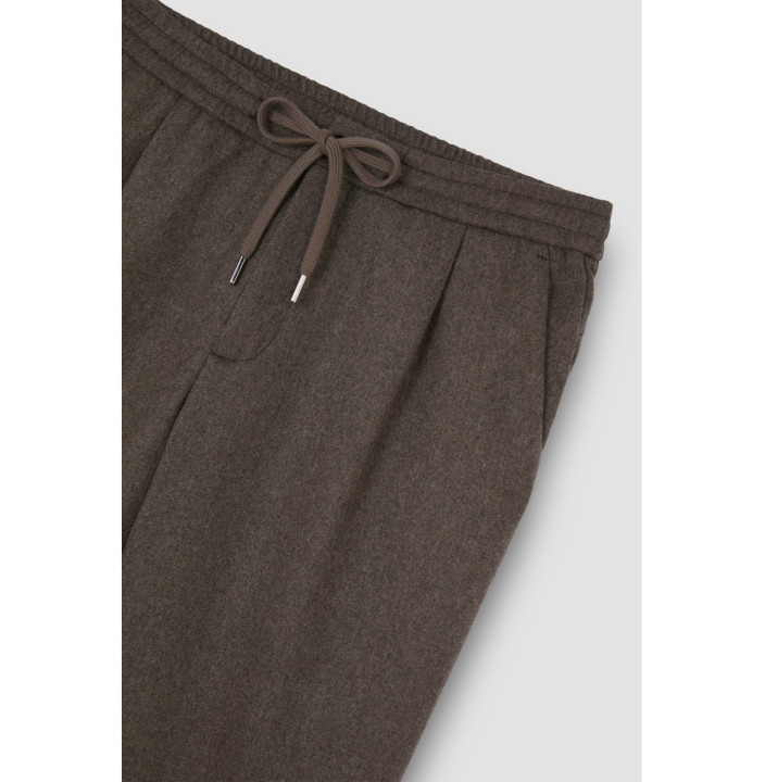 PANTALONE CON COULISSE IN MISTO LANA CON SHARK FIN