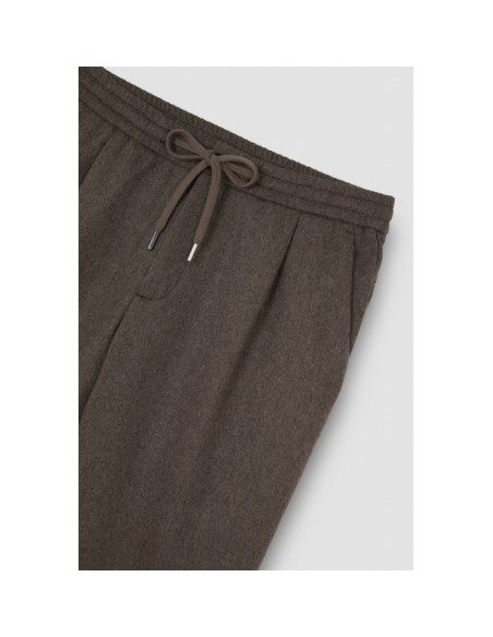 PANTALONE CON COULISSE IN MISTO LANA CON SHARK FIN