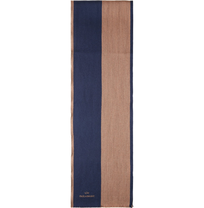 SCIARPA IN LANA BICOLORE CON LOGO JACQUARD