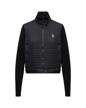 PADDED WOOL ZIP-UP CARDIGAN