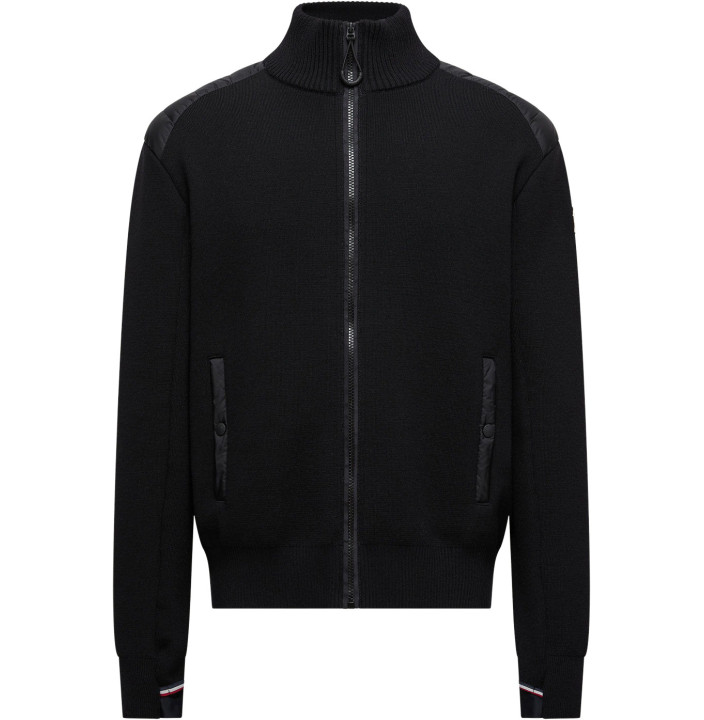 PADDED WOOL ZIP-UP CARDIGAN