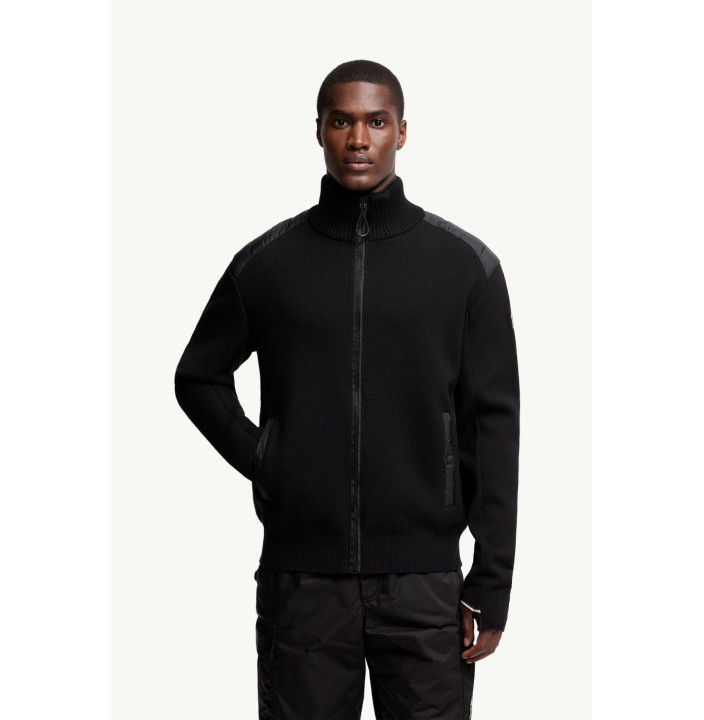 PADDED WOOL ZIP-UP CARDIGAN