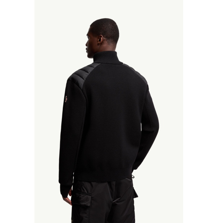 PADDED WOOL ZIP-UP CARDIGAN