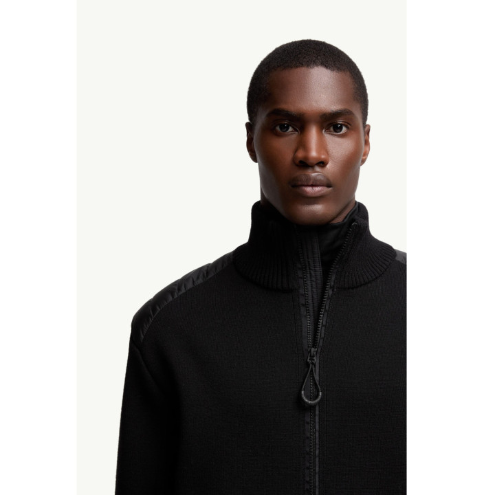 PADDED WOOL ZIP-UP CARDIGAN