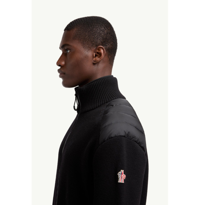 PADDED WOOL ZIP-UP CARDIGAN