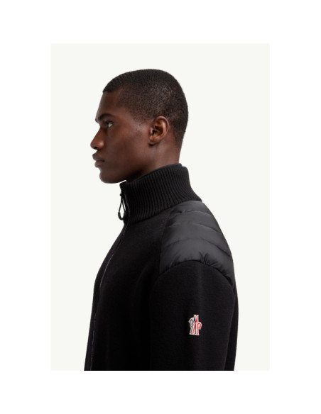 PADDED WOOL ZIP-UP CARDIGAN