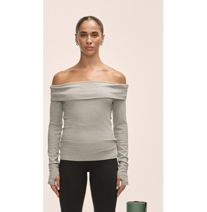 Casall Off Shoulder Rib Long Sleeve
