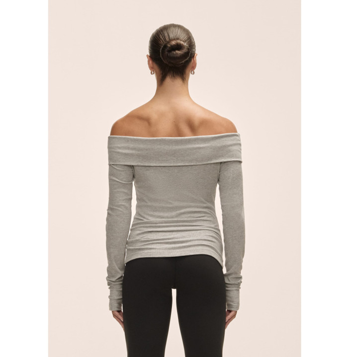 Casall Off Shoulder Rib Long Sleeve