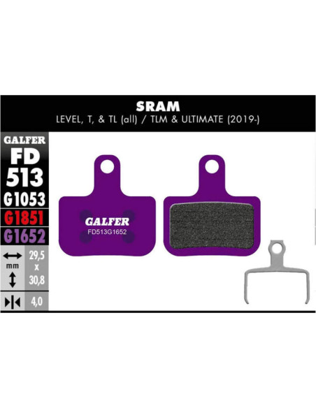E-BIKE BRAKE PAD SRAM LEVEL, T, TL - FD513G