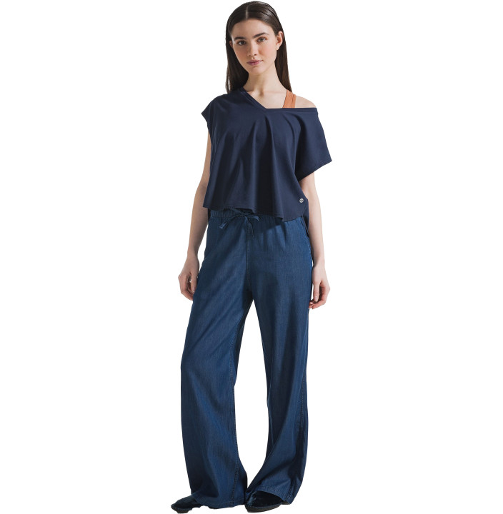 PANTALONE PALAZZO IN DENIM