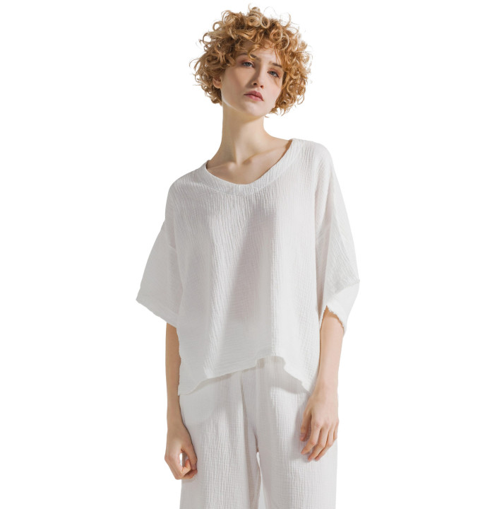 BLUSA IN GARZA DI COTONE