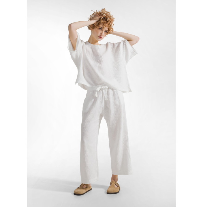 BLUSA IN GARZA DI COTONE