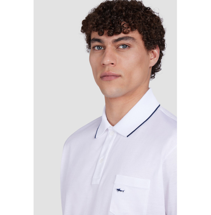 DOUBLE MERCERISED COTTON JERSEY POLO SHIRT