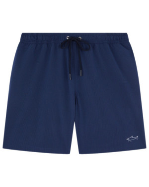 PORTOFINO SEERSUCKER SWIM SHORTS WITH REFLECTIVE SHARK ICON