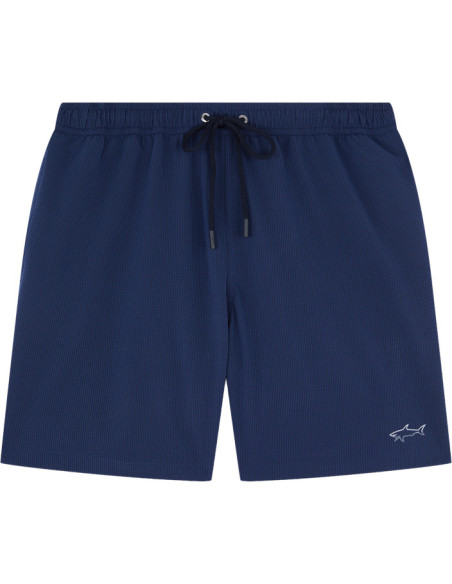 PORTOFINO SEERSUCKER SWIM SHORTS WITH REFLECTIVE SHARK ICON
