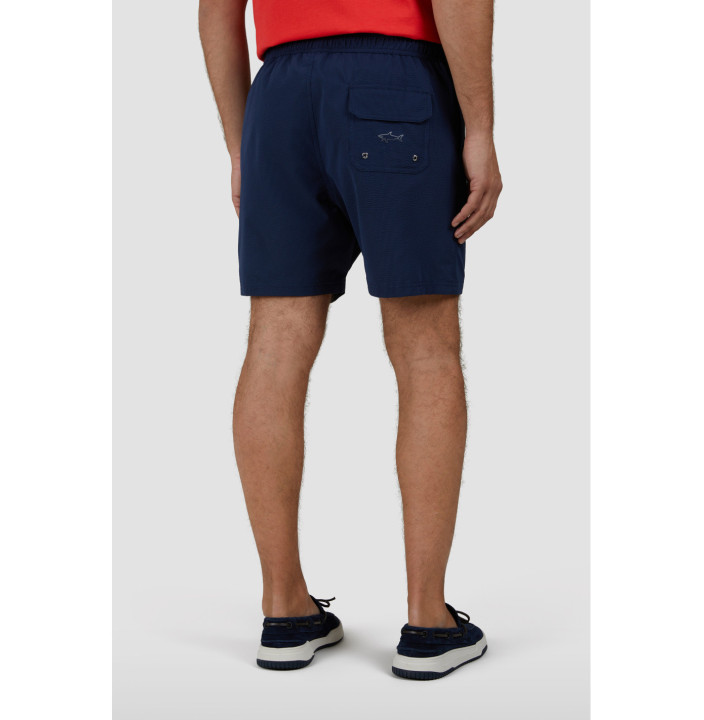 PORTOFINO SEERSUCKER SWIM SHORTS WITH REFLECTIVE SHARK ICON
