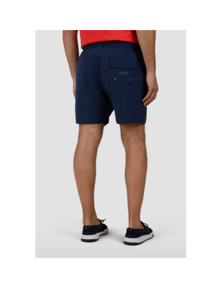 PORTOFINO SEERSUCKER SWIM SHORTS WITH REFLECTIVE SHARK ICON