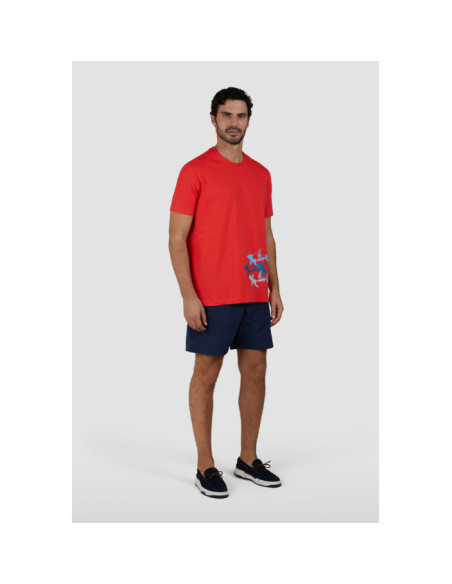 PORTOFINO SEERSUCKER SWIM SHORTS WITH REFLECTIVE SHARK ICON
