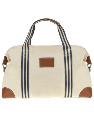 LEATHER BADGE CANVAS HOLDALL