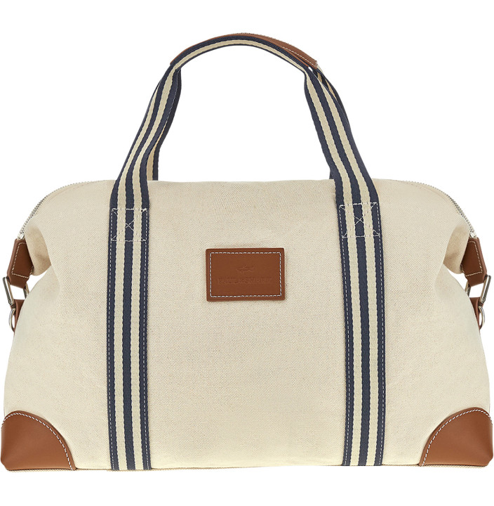 LEATHER BADGE CANVAS HOLDALL