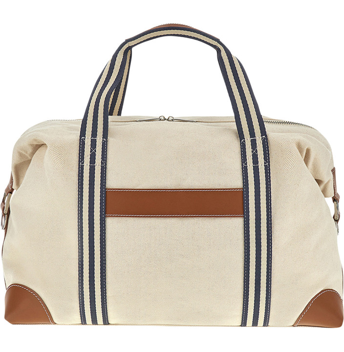 LEATHER BADGE CANVAS HOLDALL