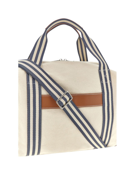 LEATHER BADGE CANVAS HOLDALL