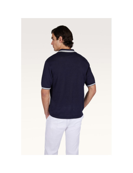 PURE LINEN OPEN COLLAR POLO SHIRT