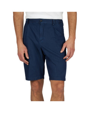 GIZA COTTON LIGHT DENIM BERMUDA SHORTS WITH DRAWSTRING