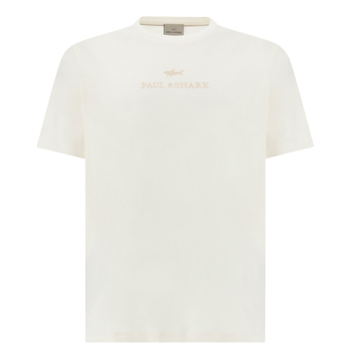 RIVIERA AQUA TOUCH COTTON T-SHIRT WITH LOGO EMBROIDERY
