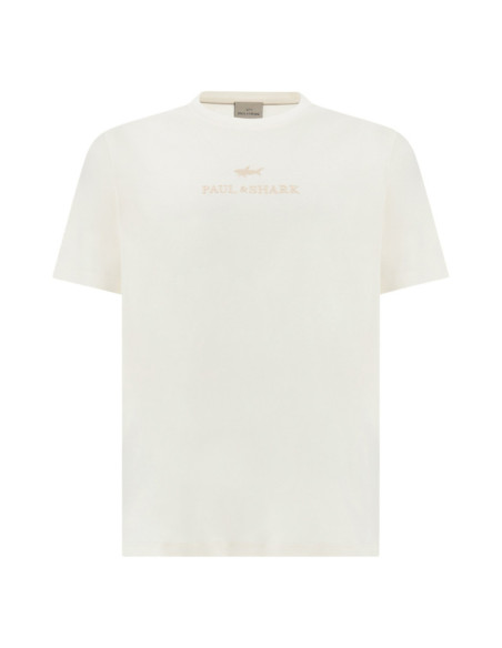 RIVIERA AQUA TOUCH COTTON T-SHIRT WITH LOGO EMBROIDERY