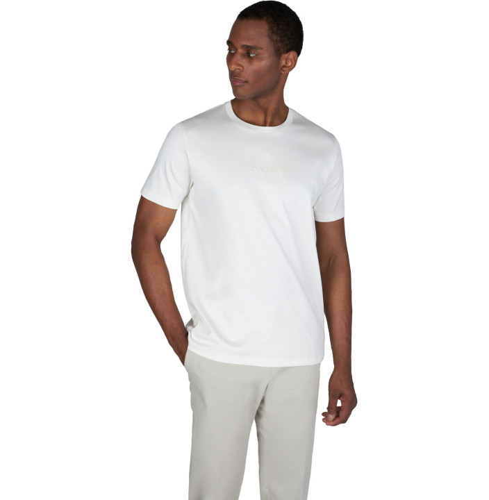 RIVIERA AQUA TOUCH COTTON T-SHIRT WITH LOGO EMBROIDERY