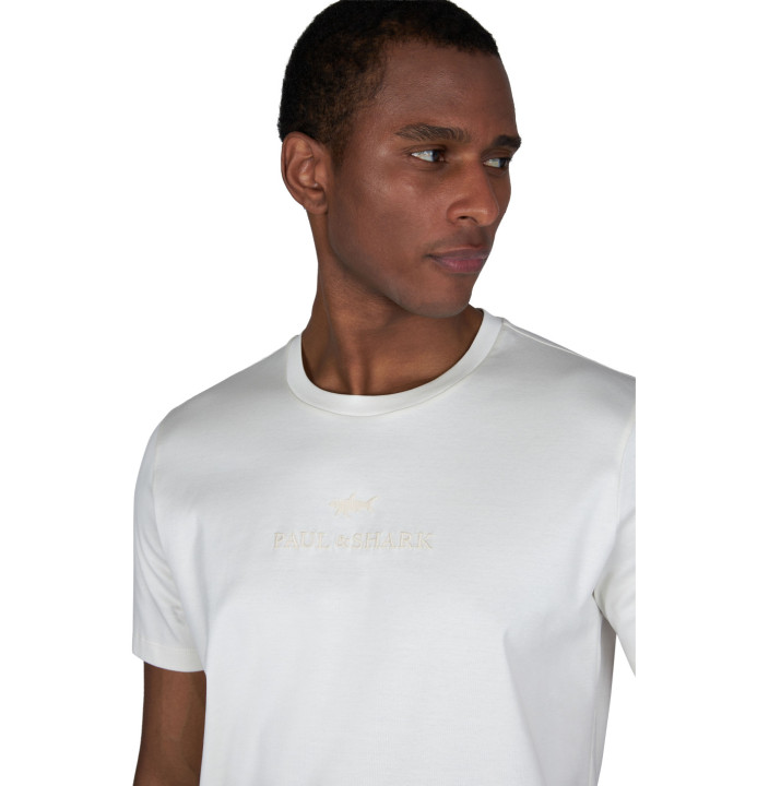 RIVIERA AQUA TOUCH COTTON T-SHIRT WITH LOGO EMBROIDERY