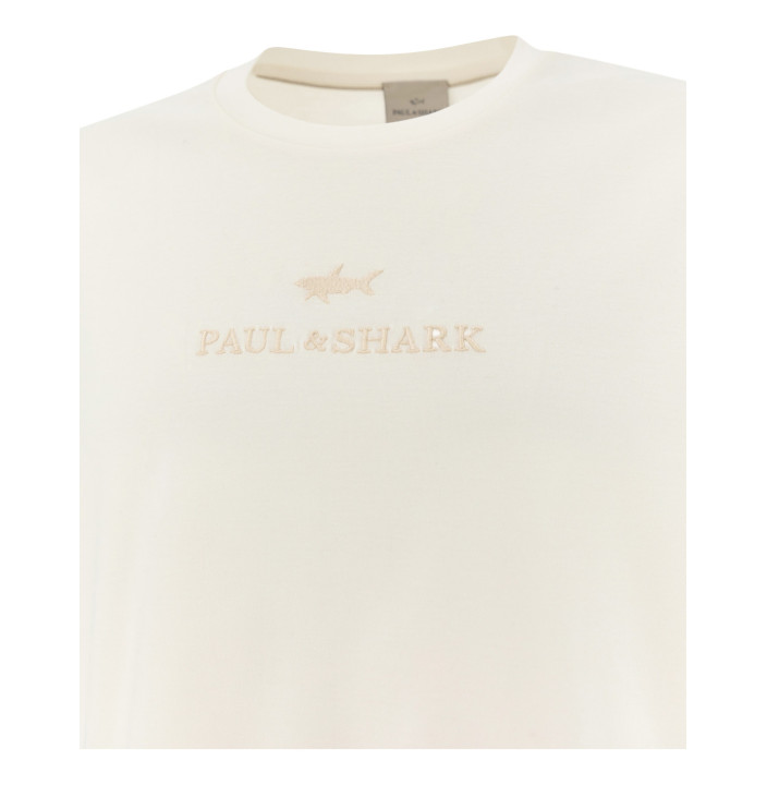 RIVIERA AQUA TOUCH COTTON T-SHIRT WITH LOGO EMBROIDERY