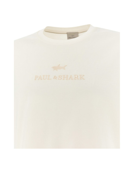 RIVIERA AQUA TOUCH COTTON T-SHIRT WITH LOGO EMBROIDERY