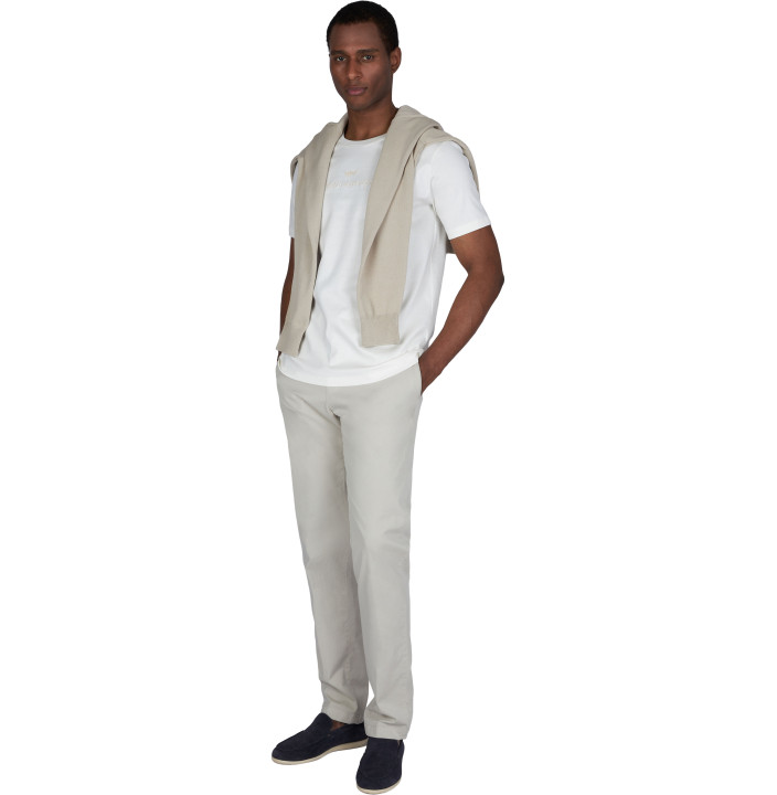 RIVIERA AQUA TOUCH COTTON T-SHIRT WITH LOGO EMBROIDERY