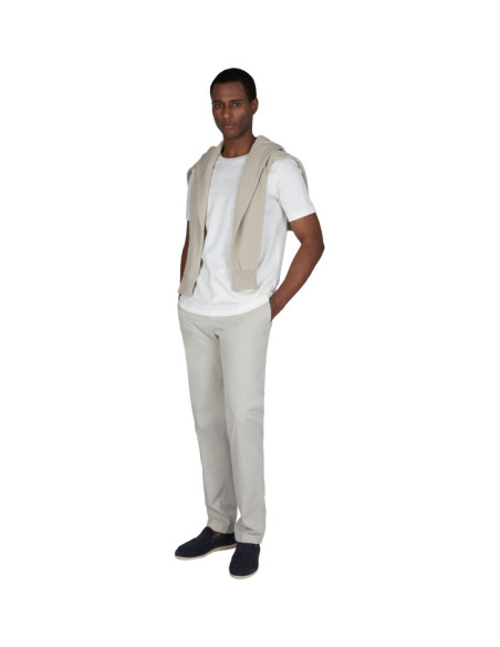 RIVIERA AQUA TOUCH COTTON T-SHIRT WITH LOGO EMBROIDERY